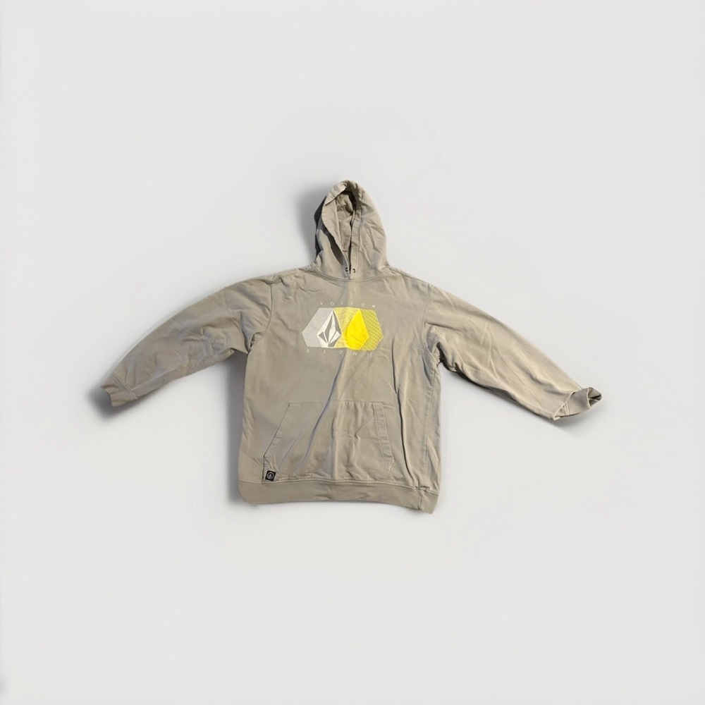 Volcom Gray Hooded Sweatshirt with Yellow Accent